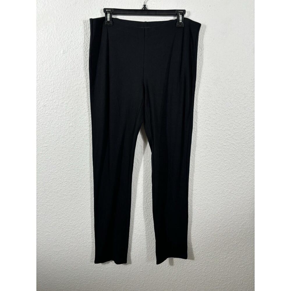 Eileen Fisher Pants Size M Black Straight Pull On Viscose Blend